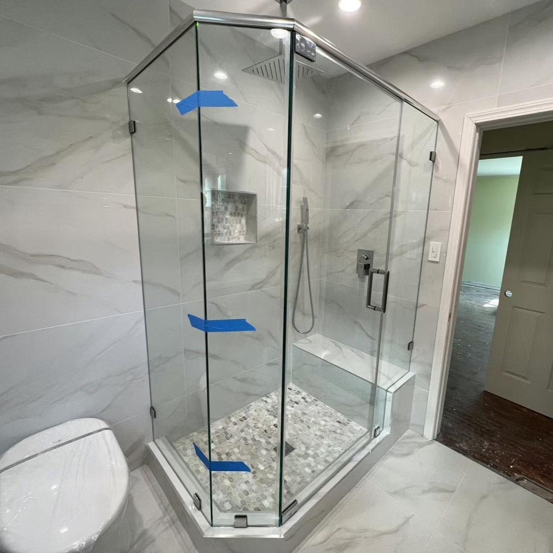Our Glendale, CA Masterpiece: Craftsmanship Meets Innovation in a Framed Neo 135 Degree and Frameless Shower Door Project