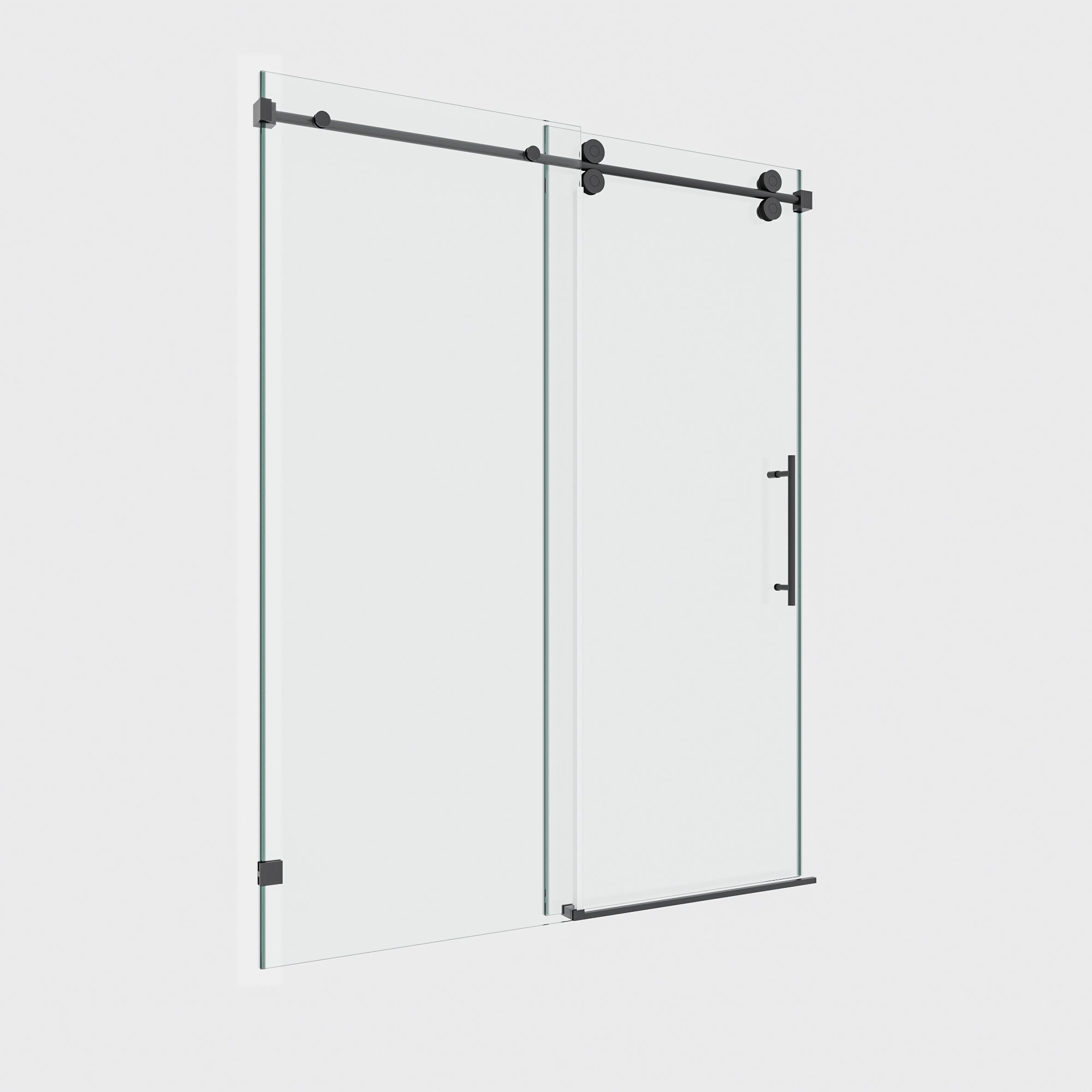 Radiance Frameless Single Sliding Shower Door with 3/8" Clear Tempered Glass