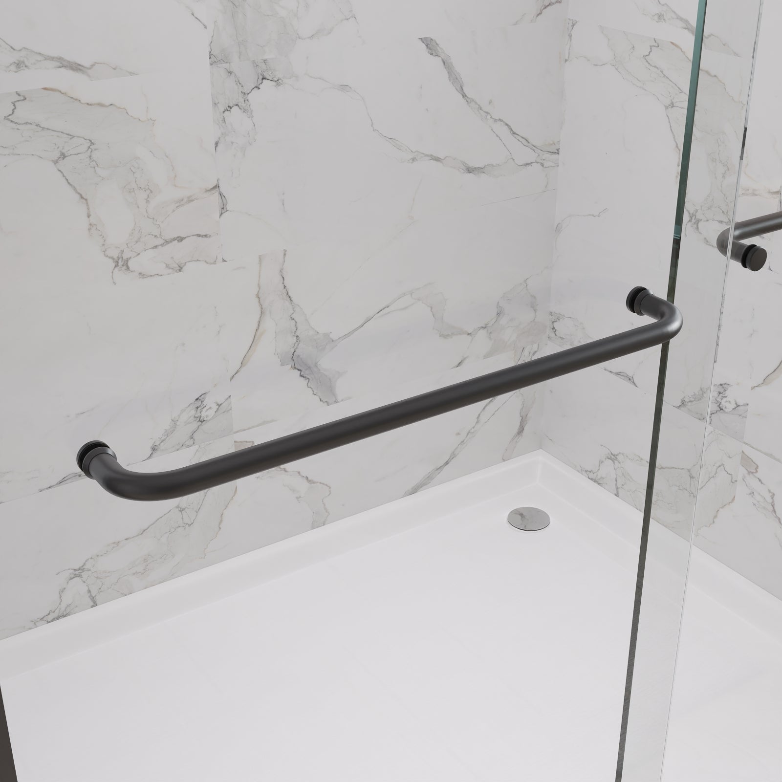 Fusion Framed Double Sliding Shower Door with 5/16" Clear Tempered Glass