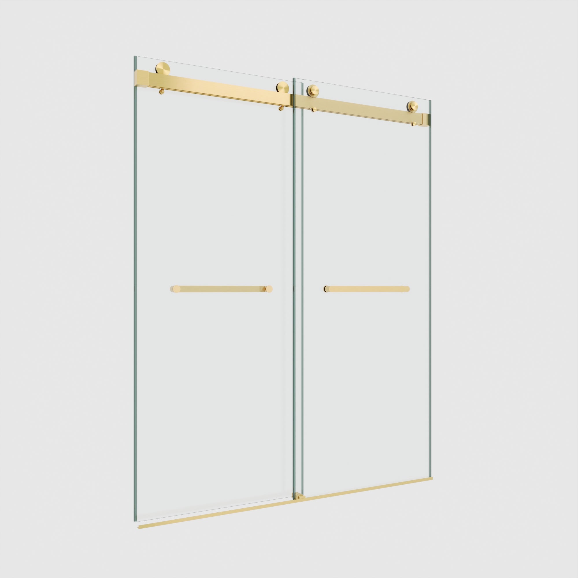 Catalyst-Plus Soft-Closing Frameless Double Sliding Shower Door with 3/8" Clear Tempered Glass