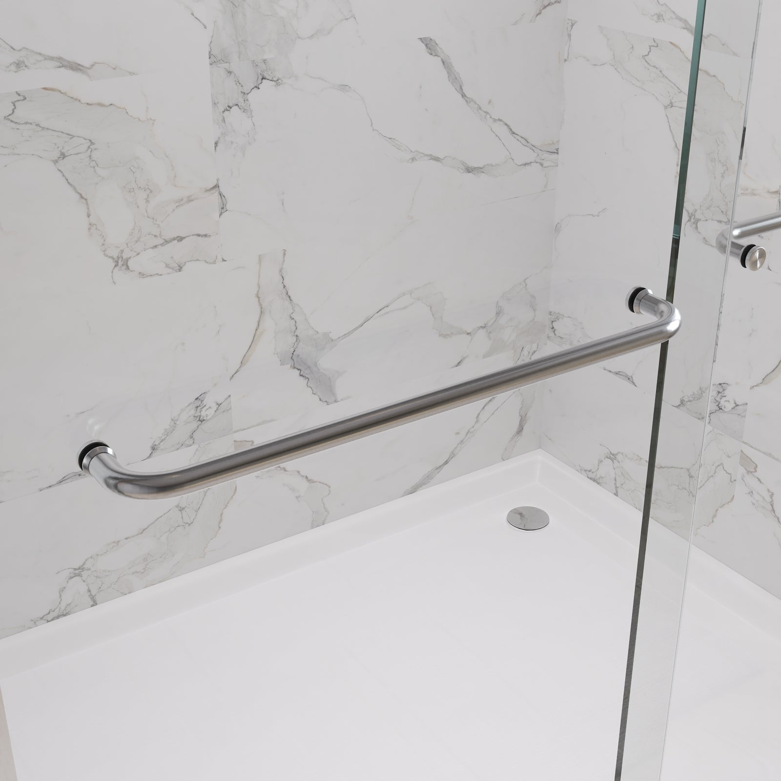 Fusion Framed Double Sliding Shower Door with 5/16" Clear Tempered Glass